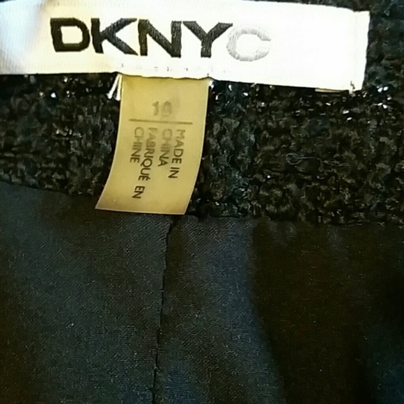 DKNYC black blazer zippered metallic ruffle sz 10 - Picture 4 of 4